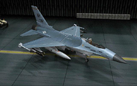 An F-16 fighter jet.