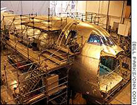 A 747 in the assembly process.
